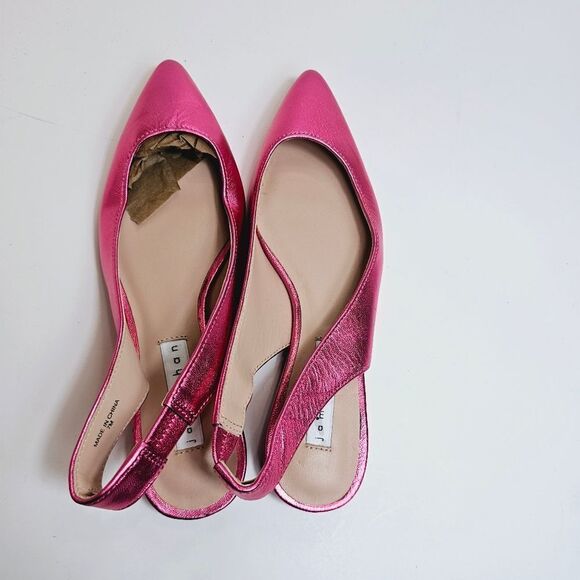 James Chan Nakasey Pink Metallic  Sling Back Flat Size 7 NWOB - Picture 4 of 13